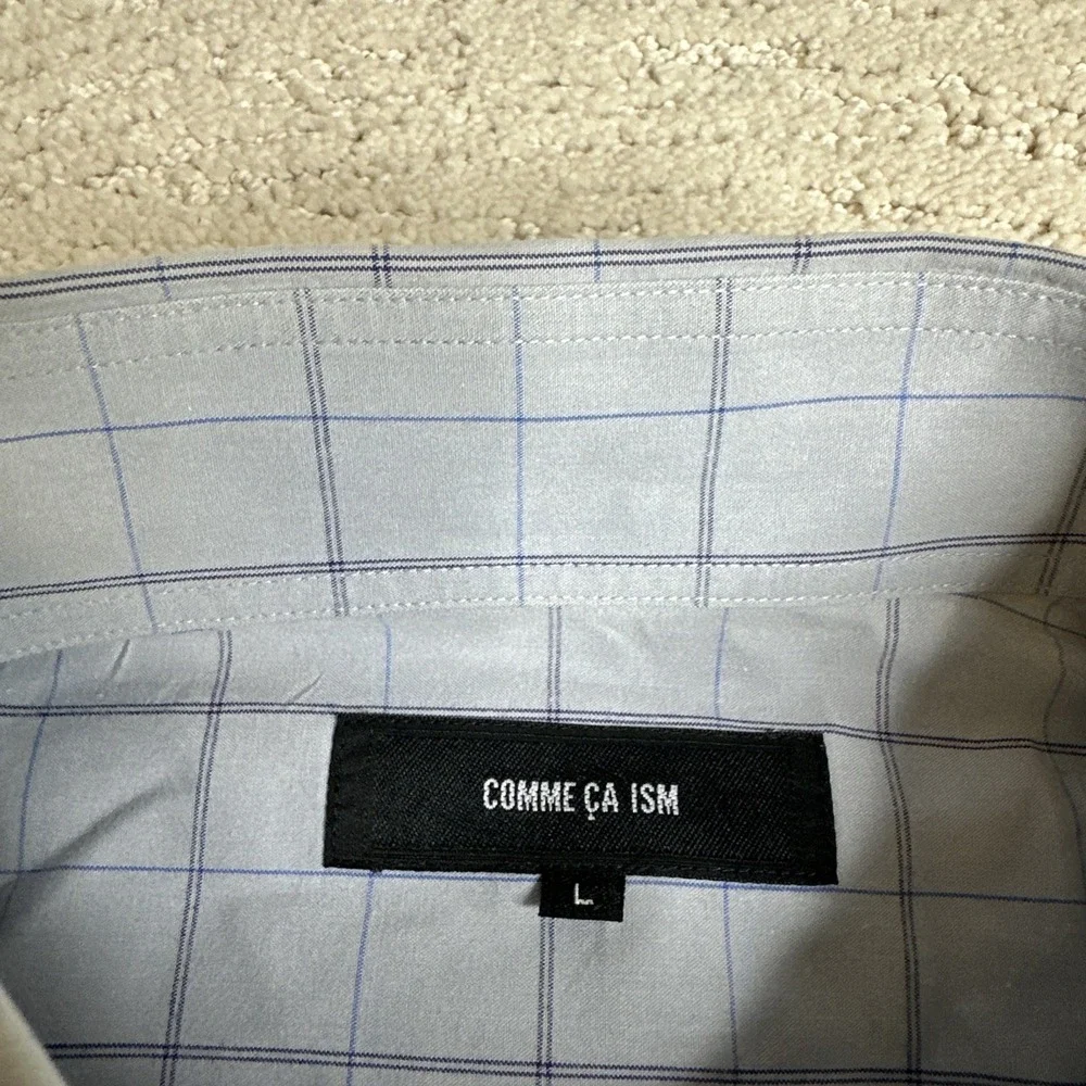 Men's Comme Ca Ism Large Long Sleeve Plaid Button Down Dress Shirt‎